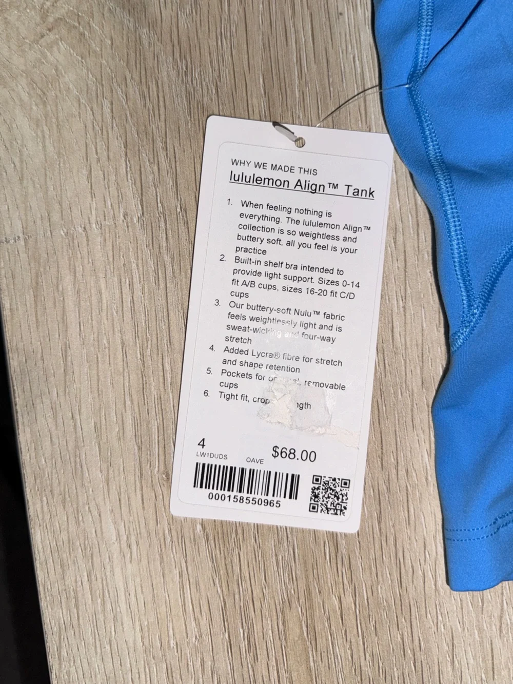 Lululemon Align Tank in Ocean Wave NWT